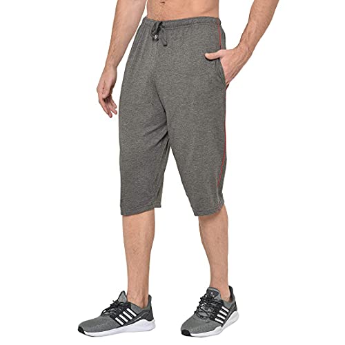 Image of Men's Regular Fit Cotton Three by Fourth, 3 /4th, Man Capri, Capris, Three Quarter, Capri for Men, Printed, Sports Running, Three Quarte, Casual Lounge Short, Nightwear Sleep Shorts, Pack of 2