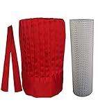 Hibachi Chef Hats with tie,and Mesh or Plastic Canvas,Teppanyaki Red