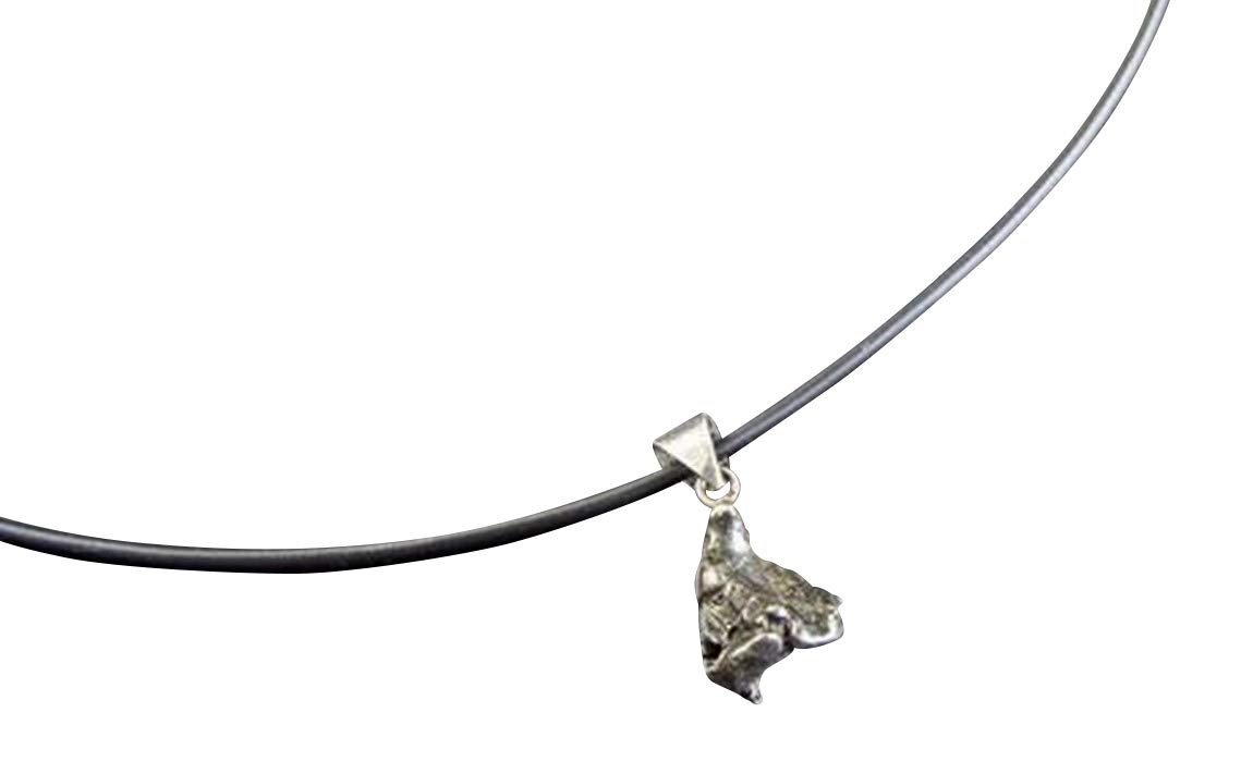 Geschenk-Set 'Sternschnuppen-Kette' mit Echten Meteoriten, Halskette mit Kautschukkette, Geschenk für Sie und Ihn