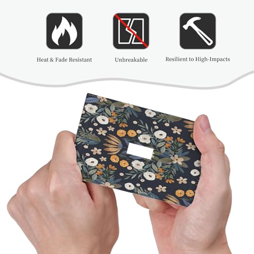 Xuejiaku Boho Leaf Floral Navy Blue Background 1 Gang Light Switch Covers Single Toggle Wall Plate Decorative Switchcover Electrical Switchplate for Farmhouse Country Bedroom Bedroom Decor by Xuejiaku - Used condition - Image 6