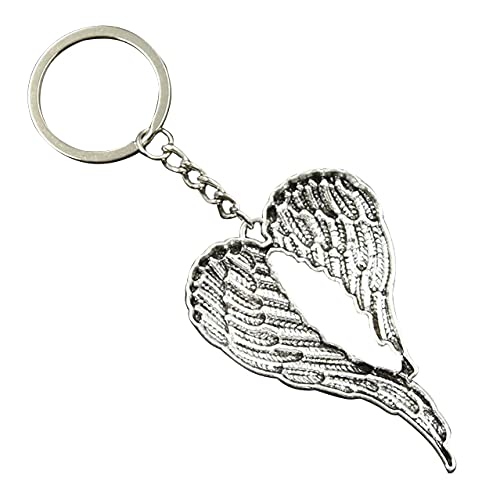 Phaeton 20Pcs Silver Angel Wings Charms Key Ring For Memorial Keyring Religious Gifts #TOP2