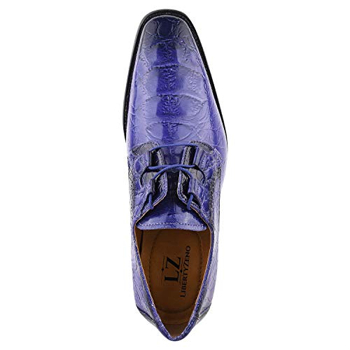 Image of LIBERTYZENO Mens Hornback Print Genuine Leather Lace Up Oxford Dress Shoes