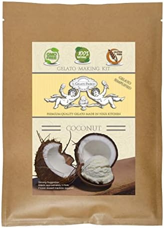 Coconut Gelato Mix (100% All Natural), Make at Home, Pre-Measured, Makes 3 Pints (1 1/2 Quarts)