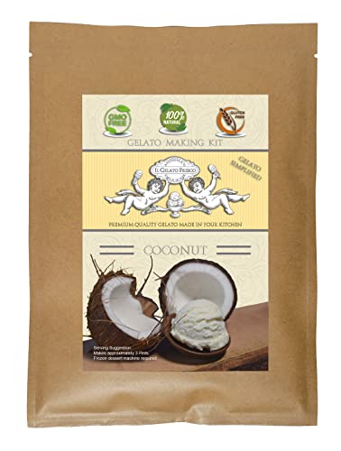 Coconut Gelato Mix (100% All Natural), Make At Home, Pre-Measured, Makes 3 Pints (1 1/2 Quarts) #TOP20