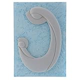  Holyart Bas-Relief Porcelaine Blanche Vierge Enfant sur Panneau Bleu Pinton 27x19 cm