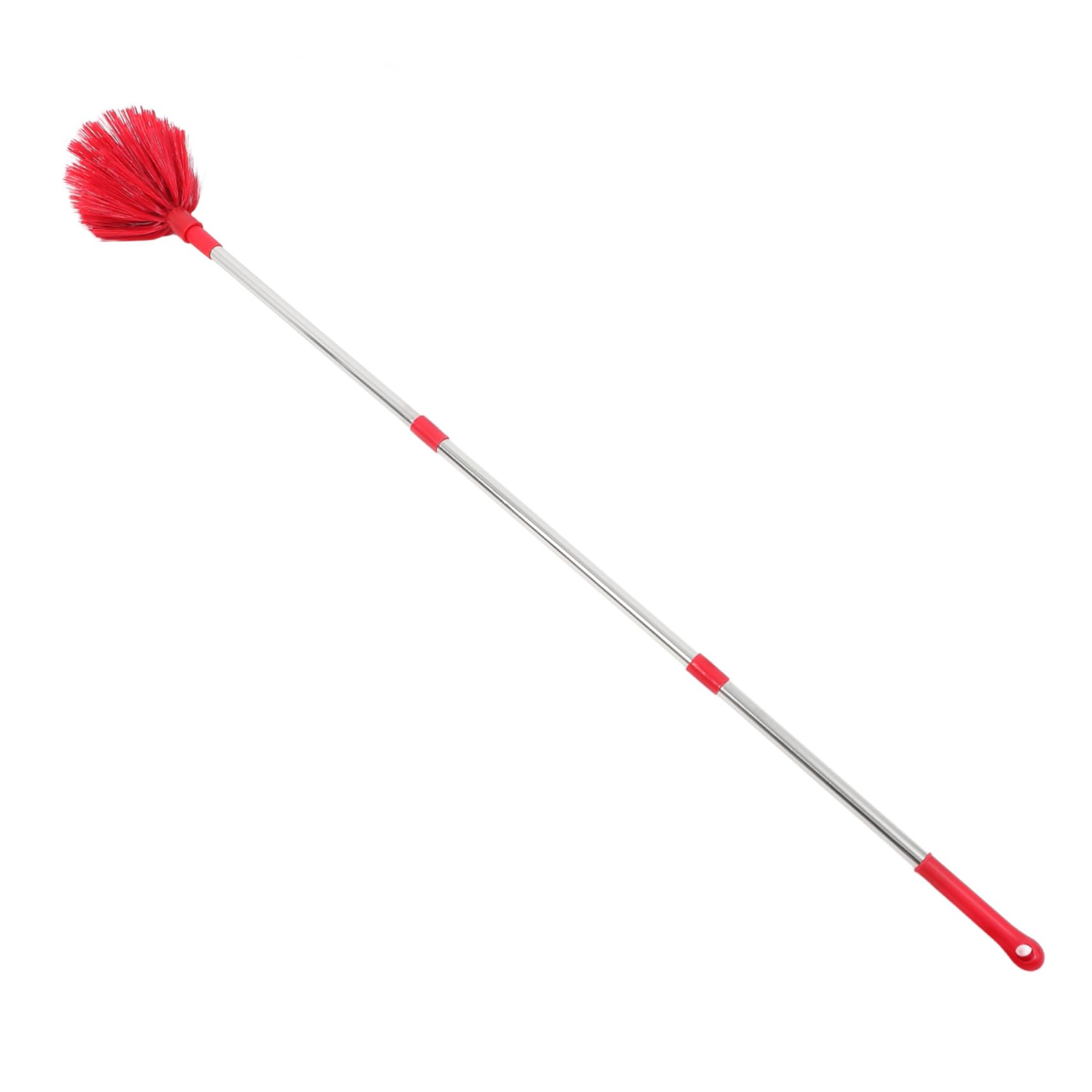 Housoutil High Ceiling Duster With Pole Spider Web Brush For Indoor Outdoor Cleaning Stainless Steel Handle For Ceiling Fans And Windows