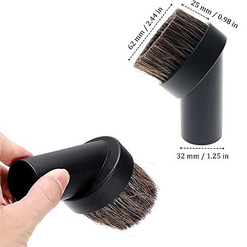 TXIN 4 Pieces Soft Horsehair Bristle Vacuum Attachments Dusting Brush Cleaner Dust Brush, Small Round Corner/Track Cleaning Tools Vacuum Brushes Replacement, Inner Dia 32mm/1.26 in - Thumbnail 4