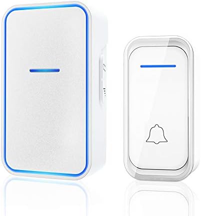 Wireless Doorbell Kit, Plug and Play Door Bell Operating at 1000 Feet with 38 Melodies, LED Flash and 4 Adjustable Volume Levels, for Home, Office, Classroom(1 Receiver + 1 Button, White)