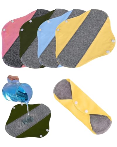 HUVZOR Compresas Reutilizables de Grafeno (8 uds, 23x11 cm) - Absorbentes y Lavables, Previenen Pérdidas, Cómodas y Transpirables para Menstruación, Ideales para Uso Diario y Protección Segura