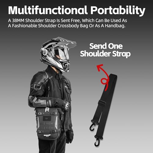 Rhinowalk Motorrad Sturzbügel Tasche – wasserdichte & Erweiterbare Satteltasche mit Schultergurt – Einzeltasche (1 Stück)