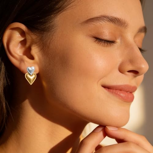 Image of Rubans Demi Fine Stainless Steel Drop Earrings Daily Gift for Women & Girls