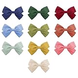 10 piezas de pinzas para el cabello con lazo boutique hechas a mano en varios colores, ofreciendo suficientes opciones para que su pequeña niña combine con el atuendo de todos los días