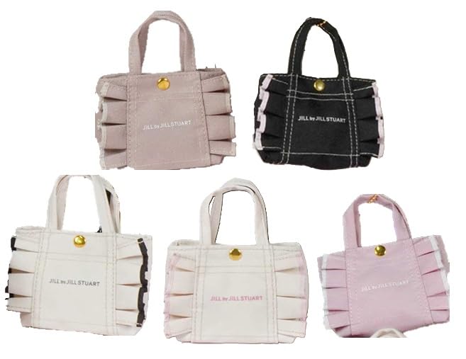 JILL by JILL STUART ジル バイ ジルスチュアート ミニフリルトートバッグキーホルダー2 A ブラック×ピンク B ホワイト C ピンク D モカブラウン E ホワイト×pink 全5種セット ガチャガチャ カプセルトイ ガチャ フルコンプ コンプリートセット