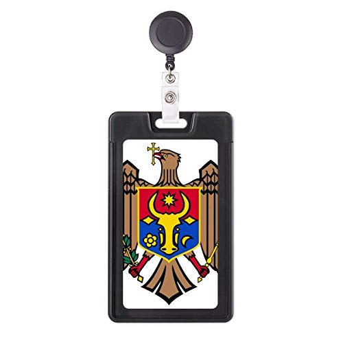 Porte-badge rétractable Moldavie Europe enrouleur carte d'identité pro