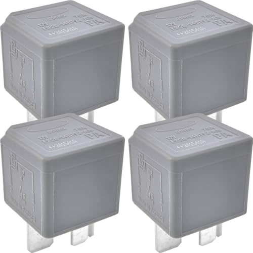 4-Pack F80B-14B192-AA Relay 70A 12VDC 4-Pin Automotive Power Relay - Replaces V23136-J4-X89, DH22-14B192-EA - Compatible with Ford Vehicles (Cooling Fan, Fuel Pump, Electrical Systems)