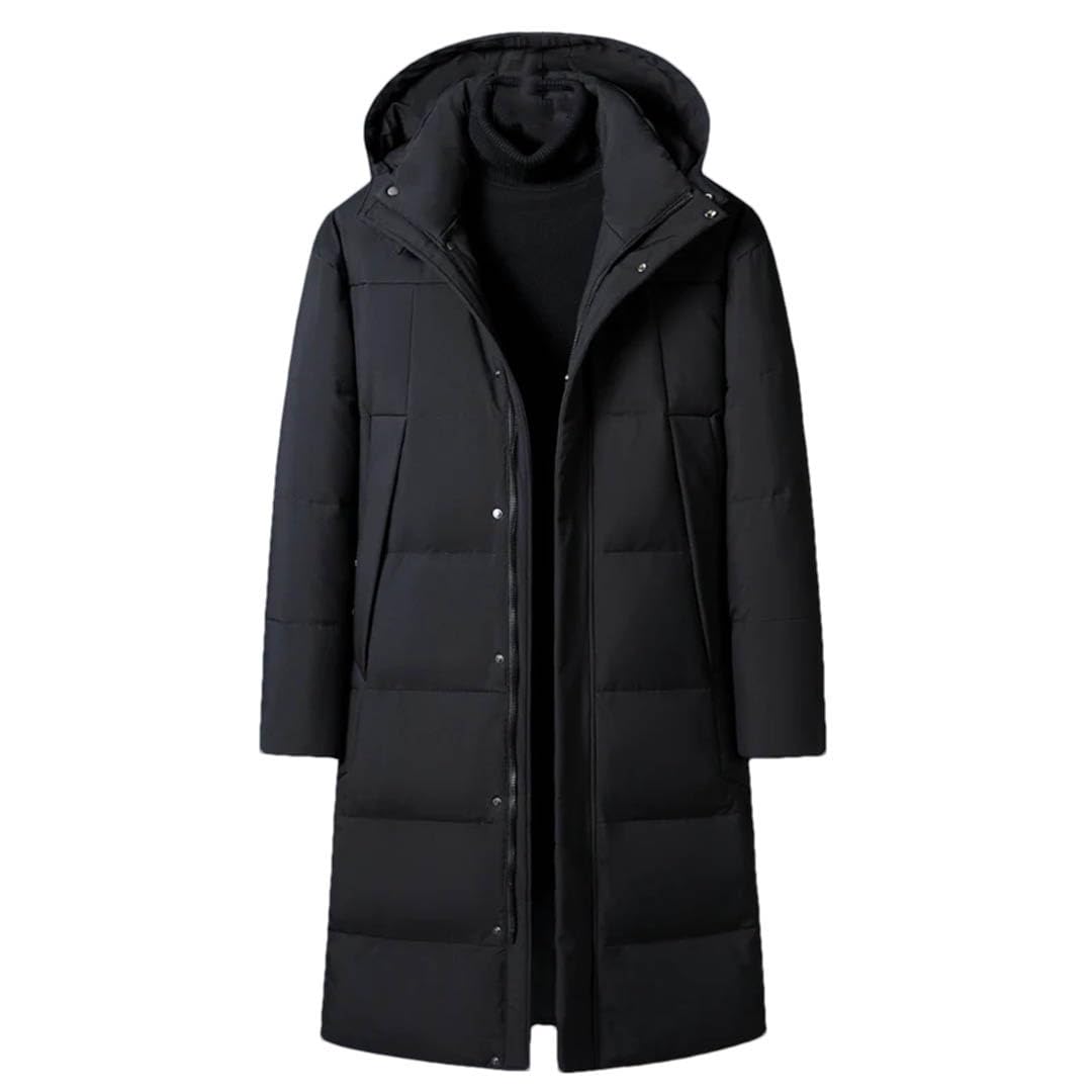 Mens Winter Down Jackets Hooded Overcoat Warm White Duck Down Coat Men Long Parkas