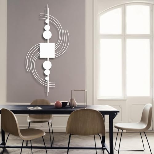 OZF Geometric Metal Wall Decor, Minimalist Geometric Line Metal Wall