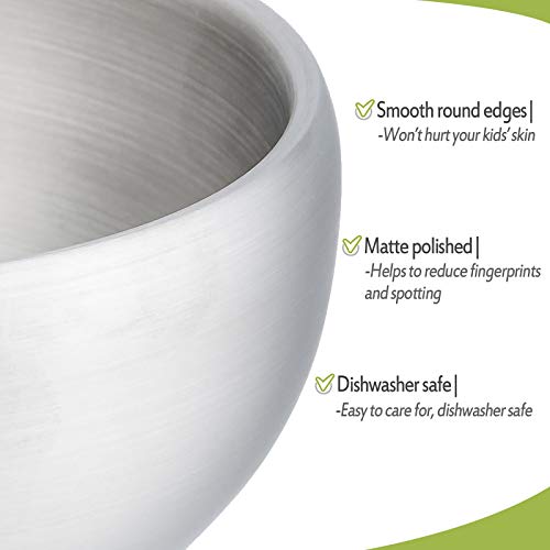 Haware Heavy 18/8(304) Stainless Steel Bowls(Double Walled), 12 Oz Kids Toddlers Feeding/ Soup/ Snacks Bowls, Unbreakable And Dishwasher Safe(4 Pack) #TOP2