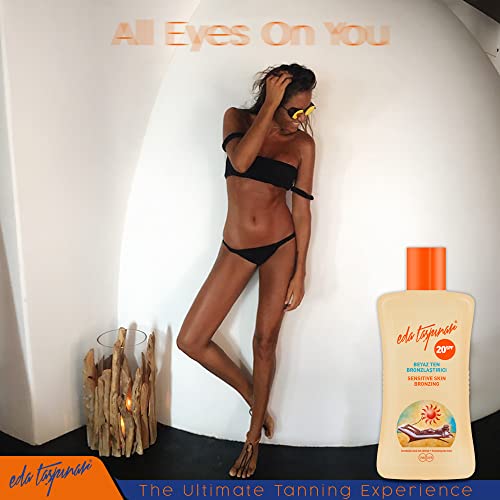 Eda Taspinar Sensitive Skin Bronzing Oil For Dark Mediterranean Tan, All Eyes On You! Spf 20, 200 Ml (6.8 Oz), 1 Pack #TOP2