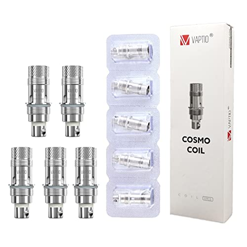 VAPTIO Cosmo Coil C1 BOBINA 1,6ohm 10W-15W MTL para Cosmo Kit/cosmo plus kit/tyro kit/tyro nano kit,5 piezas por Paquete, sin e-líquido sin nicotina (C1)