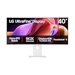 LG UltraFine Monitor 40U990A - Curved UltraWide 5K2K (5120 x 2160p) Nano IPS Black 40 Inch, 120Hz, 5ms, DCI-P3 99%, HDR 600, FreeSync Premium, Speakers, Thunderbolt 5, HDMI 2.1, DP2.1, White