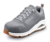 Skechers Work UNO Luna, Women's, Charcoal/White, Alloy Toe, EH, MaxTrax Slip Resistant, Low Athletic, Work Shoe (9.0 W)