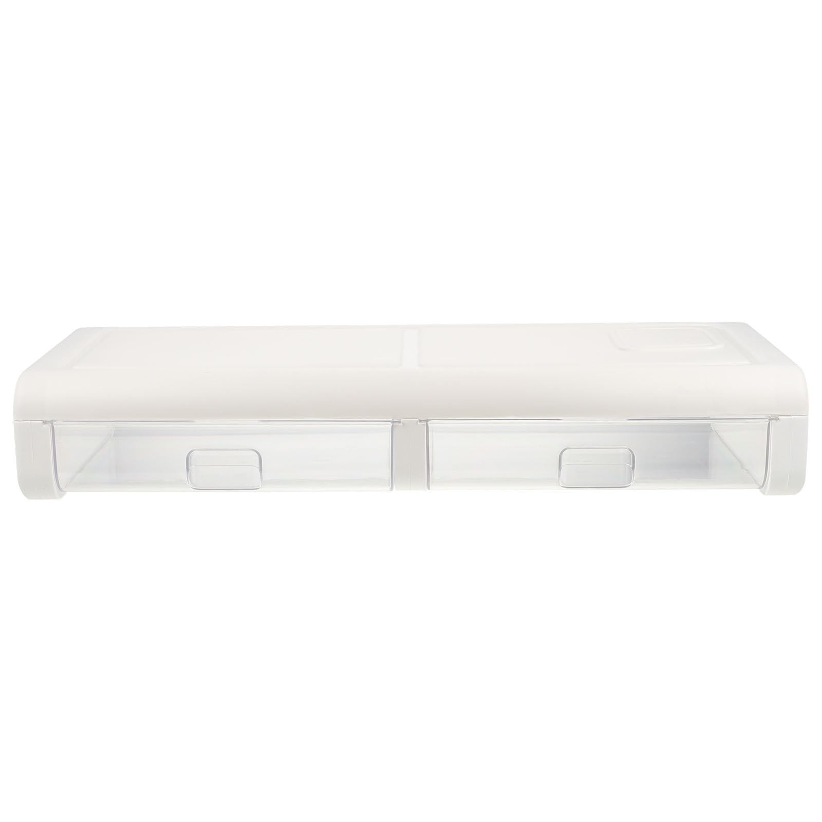 Homoyoyo Supporto per Monitor in Plastico Bianco con Cassettino Portaoggetti, Alza Monitor per Uffici e Back To School Party, Organizer Scrivania Multifunzione