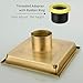 Orhemus 6 inch Stainless Steel Square Shower Floor Drain with Threaded Adapter, Removable Cover Grid Grate, Brushed Gold Brass Finished