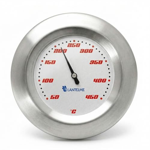 Lantelme Grill Thermometer Edelstahl zum Einbau an Grillhaube oder Deckel Grilltemperatur analog bis 400°C 5831