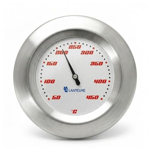 Lantelme Grill Thermometer Edelstahl zum Einbau an Grillhaube oder Deckel Grilltemperatur analog bis 400°C 5831