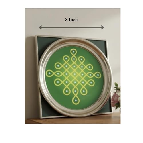 Image of (Pack of 5 Light Weight 8 Inch Brass Sheet Plate | Kolam /Rangoli