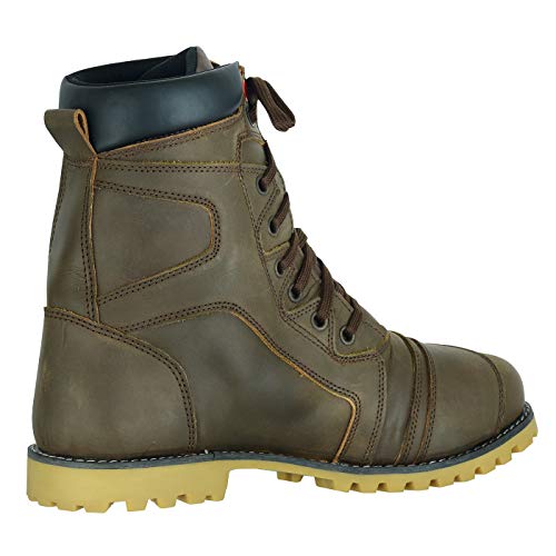 Hive Moto Motorcycle Boots Men's Bike Footwear Touring Motorcycle Sneakers Ankle Protection Shoes Non-Slip Rubber Sole Black (Brown, US Footwear Size System, Adult, Men, Numeric, Medium, 7) by Hive Moto - Image 6