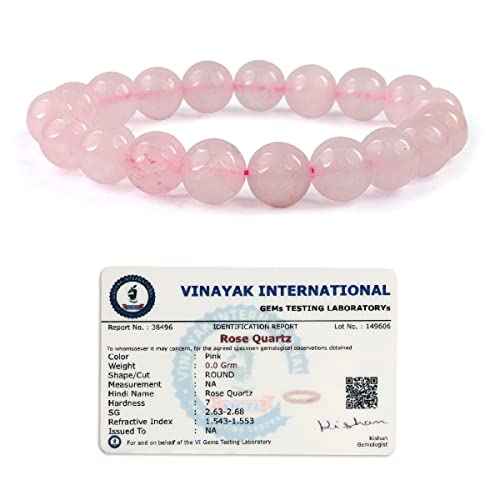 Image of Reiki Crystal Products Certified Natural Crystal Stone Round 10 mm Beads Bracelet for Men & Women | Reiki Charged Gemstone Jewellery Bracelet | Multiple Stone Variants Available