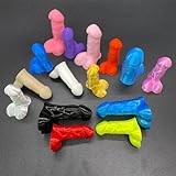 Pack of 2 Magnetic Dicks, Stick On Penis, Funny Prank Gag Gift Novelty Bachelorette Bachelor Party (Glow in The Dark Green, Large)