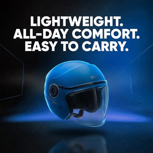 Image of Xtrac Ace Open Face Light Weight Helmet for Men & Women | ISI Certified | Blue | L