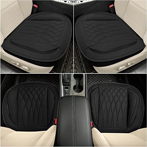 Rawakorw 1Pcs Car Seat Cover Front Bottom Seat Cover Faux Leather Car Seat Cushion Cover Compatible With 95% Vehicles Anti-Slip Bottom Seat Covers For Cars Wrapping Bottom(1Piece,Black) #TOP6