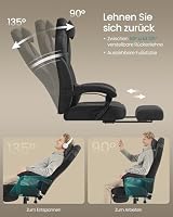 SONGMICS Gaming-Stuhl, Bürostuhl, mit Fußstütze, Tragkraft 150 kg – Ansicht 6