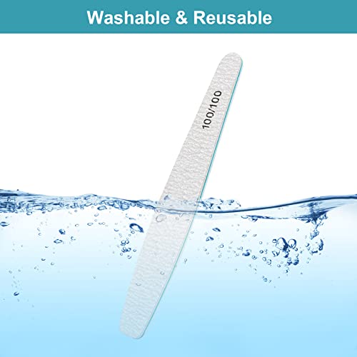 Diesisa 15pcs 100/100 Grit Nail Files for Acrylic Natural Nails, Double Sided Coarse Emery Boards for Natural Nails Manicure Nail Supplies for Home & Salon (limas para manicura) — view 5