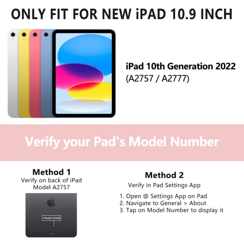 Funda teclado iPad 10 generación de 10.9 pulgadas con touchpad inteligente KARFUN rosa 6