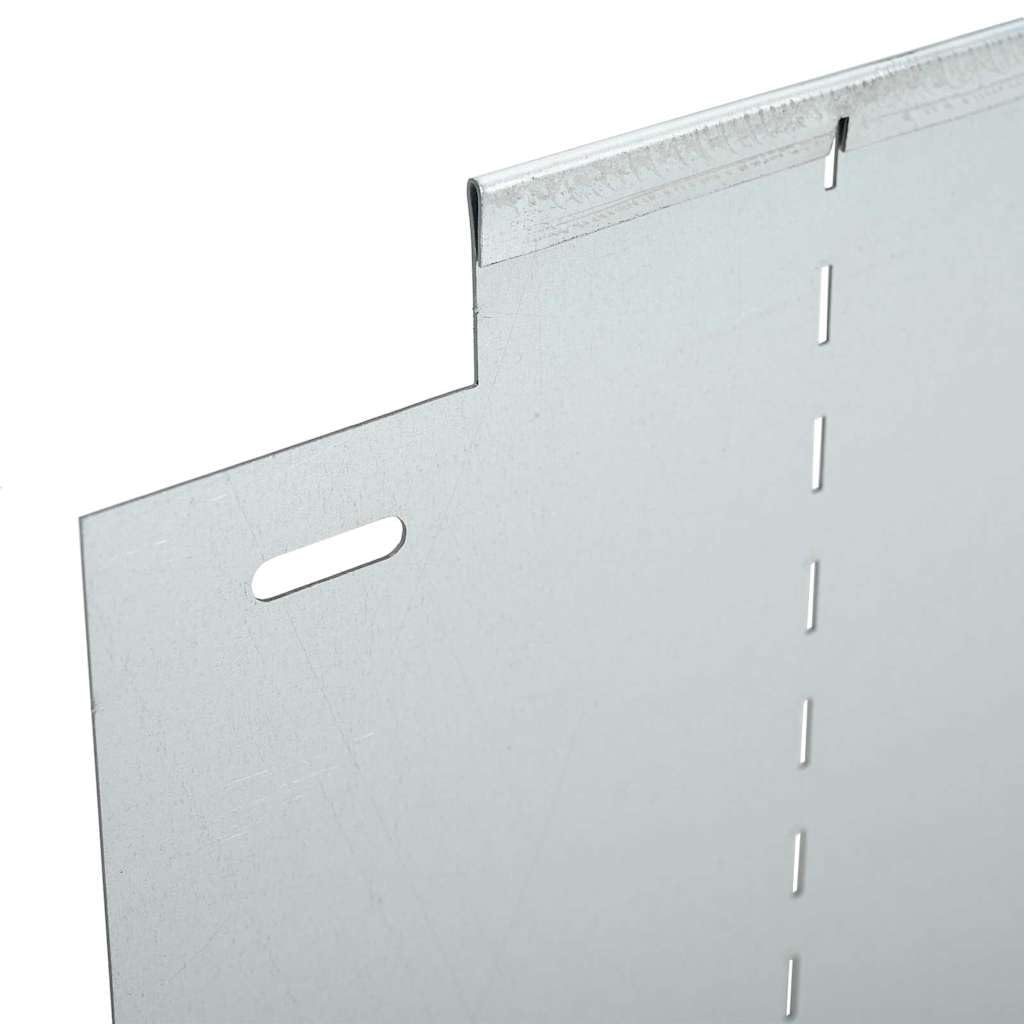 Lot de 10 bordures de pelouse argentées en acier galvanisé - 100 x 25 x 0,07 cm - Bordure de jardin en métal pour parterres et chemins