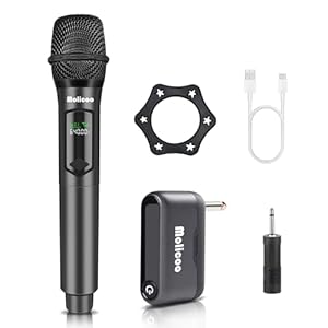 Wireless Microphone,Professional Handheld Wireless Dynamic Microphone System with Rechargeable Receiver 160 ft,Karaoke Microphone Kit for Singing,Wedding,DJ,Party,Speech,Church,M50