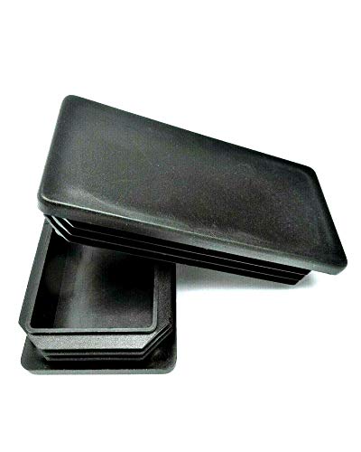 Rectangle Black Plastic Plug End Cap - 4