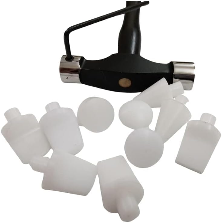 Designer Precision Hammer for Jewelry Making with 11 Interchangeable Steel Heads - Essential Tool for Crafting and Metalwork (11 Interchangeable Nylon Heads)