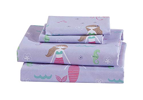 Elegant Home Multicolor Mermaid Sea Life Design 5 Piece Comforter Bedding Set For Girls/Kids Bed In A Bag With Sheet Set # Mermaid (Twin Size) #TOP2