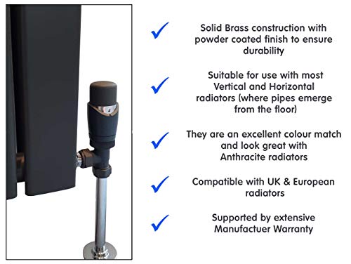 Valvole radiatore antracite - Set di valvole