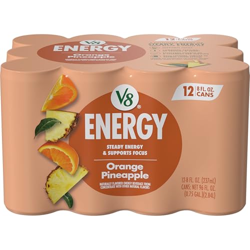 Image of V8 Energy Orange Pineapple Energy Drink, 8 fl oz Can (12 Pack)