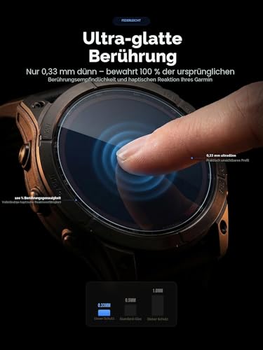 iDaPro [4 Stück Displayschutz schutzfolie für Garmin Forerunner 955/955 Solar Smartwatch + Silikon Anti-Staub-Stecker gehärtetes Glas Anti-Kratzer Blasenfrei