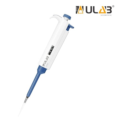 Miniatura 7 de ULAB Pipettor de un solo canal con puntas de pipeta ofrecidas, 1pc de micro pipeta de volumen ajustable con Vol.Range.0.5-10l, 1000pcs de Vol.10l