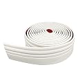 Flexible Baseboard Molding Trim Peel and Stick Rubber Wall Base Moulding Trim, Feet Self-Adhesive Vinyl Wall Base Cove Base (Creamy White), Self-Adhesive Vinyl Wall Base Cove Base