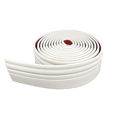 Flexible Baseboard Molding Trim Peel and Stick Rubber Wall Base Moulding Trim, Feet Self-Adhesive Vinyl Wall Base Cove Base (Creamy White), Self-Adhesive Vinyl Wall Base Cove Base